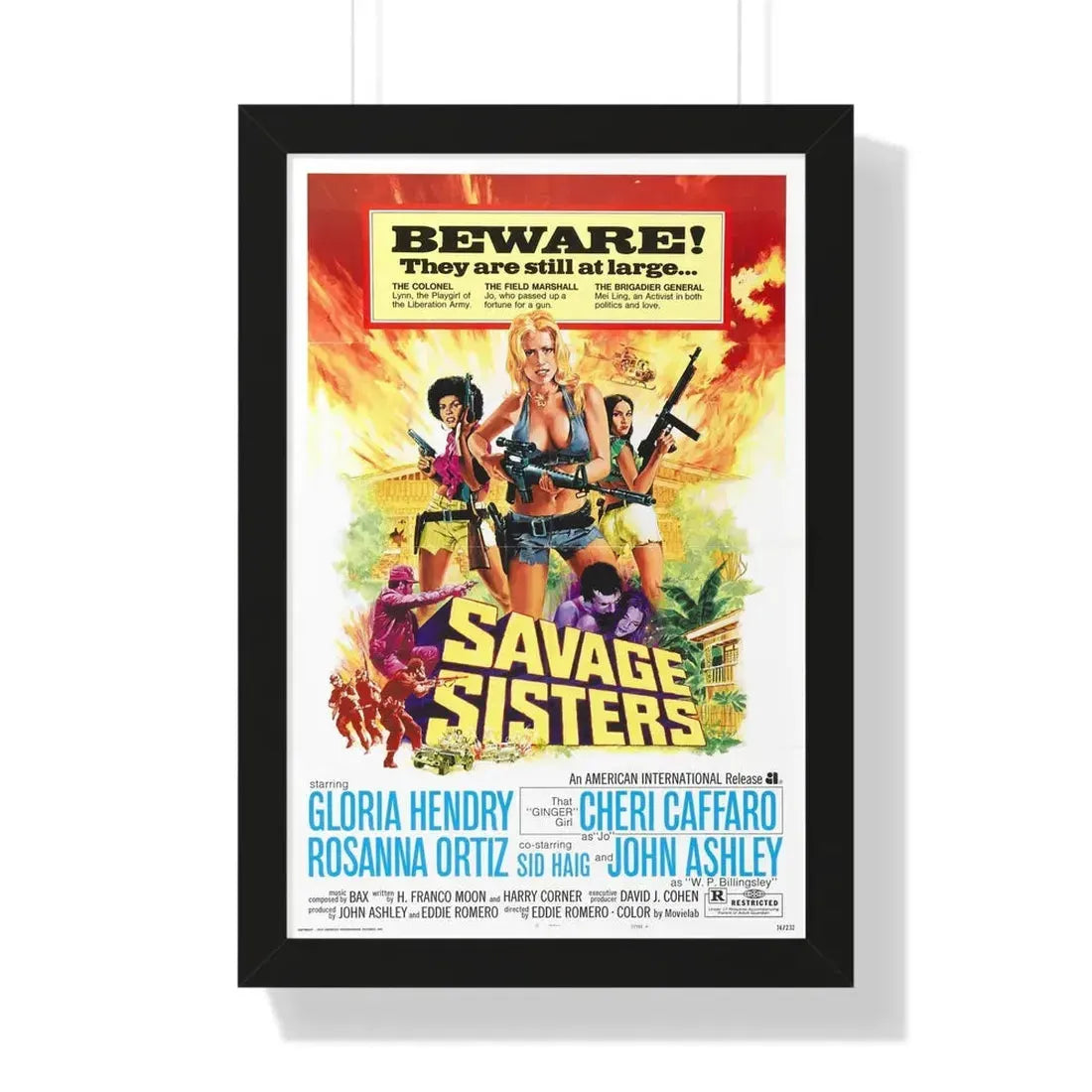 SAVAGE SISTERS 1974 - Framed Movie Poster - The Sticker Space