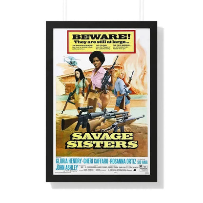 SAVAGE SISTERS (2) 1974 - Framed Movie Poster 20" x 30" Black - The Sticker Space