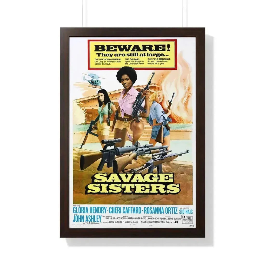 SAVAGE SISTERS (2) 1974 - Framed Movie Poster 20" x 30" Walnut - The Sticker Space