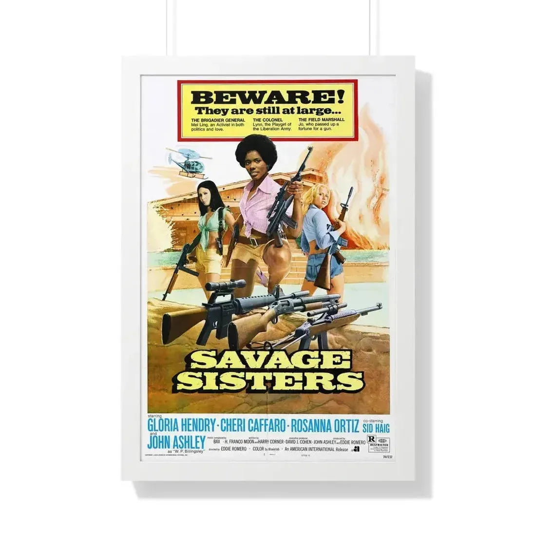 SAVAGE SISTERS (2) 1974 - Framed Movie Poster 20" x 30" White - The Sticker Space