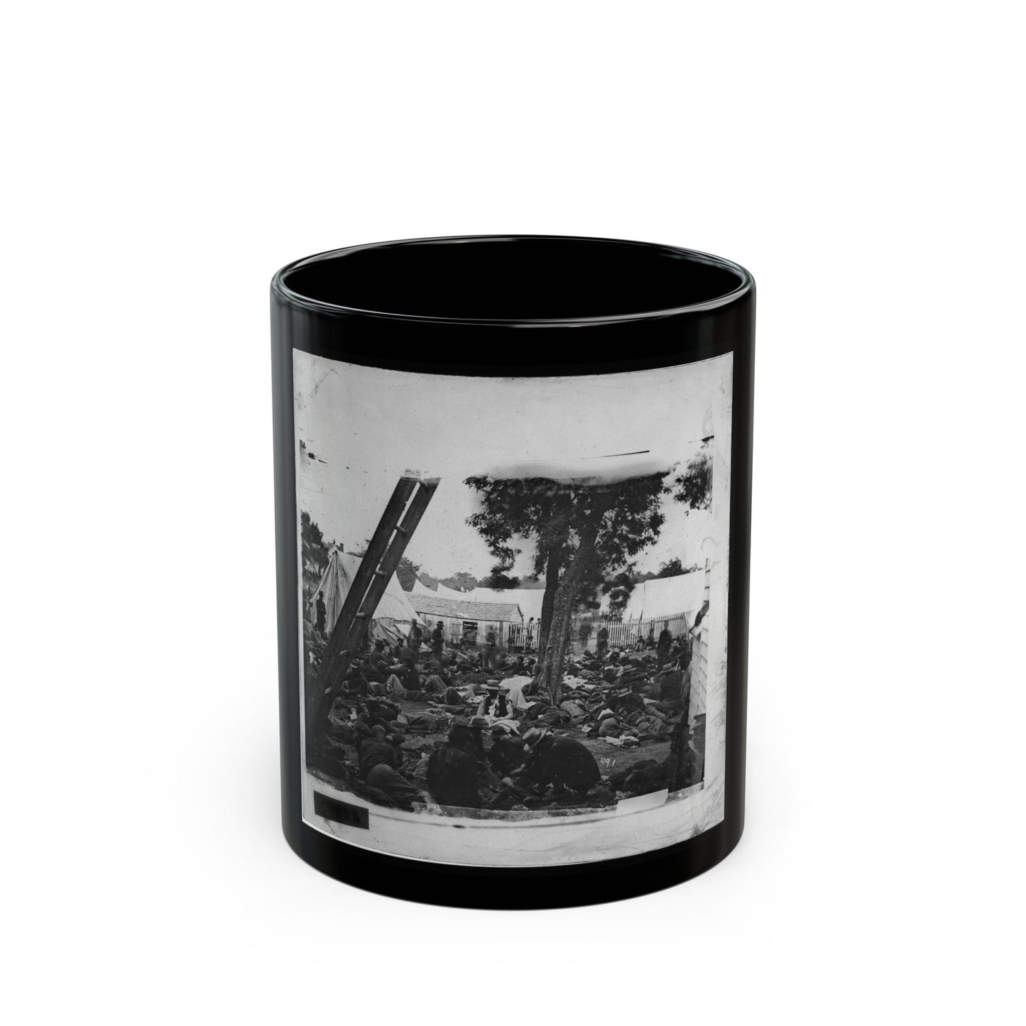 Savage Station, Va. Field Hospital After The Battle Of June 27 (U.S. Civil War) Black Coffee Mug-11oz-The Sticker Space