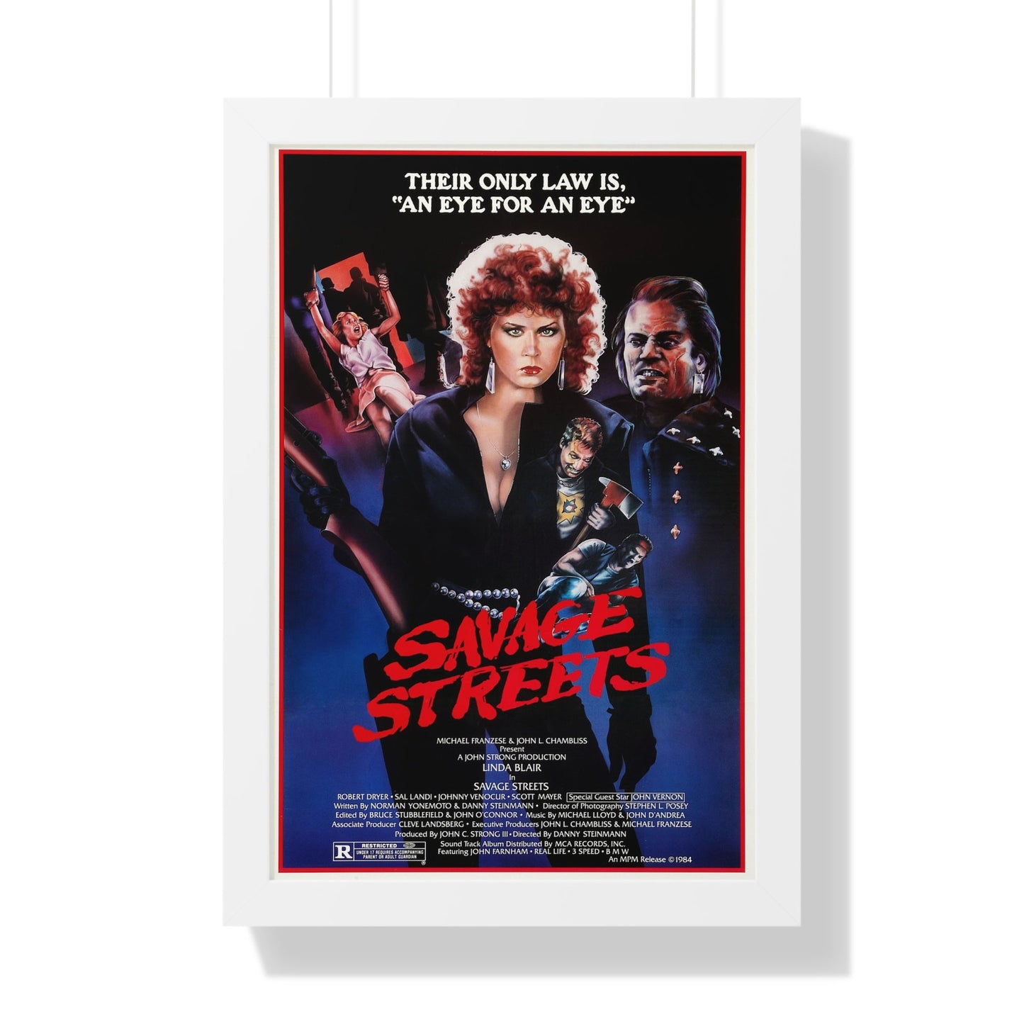 SAVAGE STREETS (3) 1984 - Framed Movie Poster-16″ x 24″-The Sticker Space