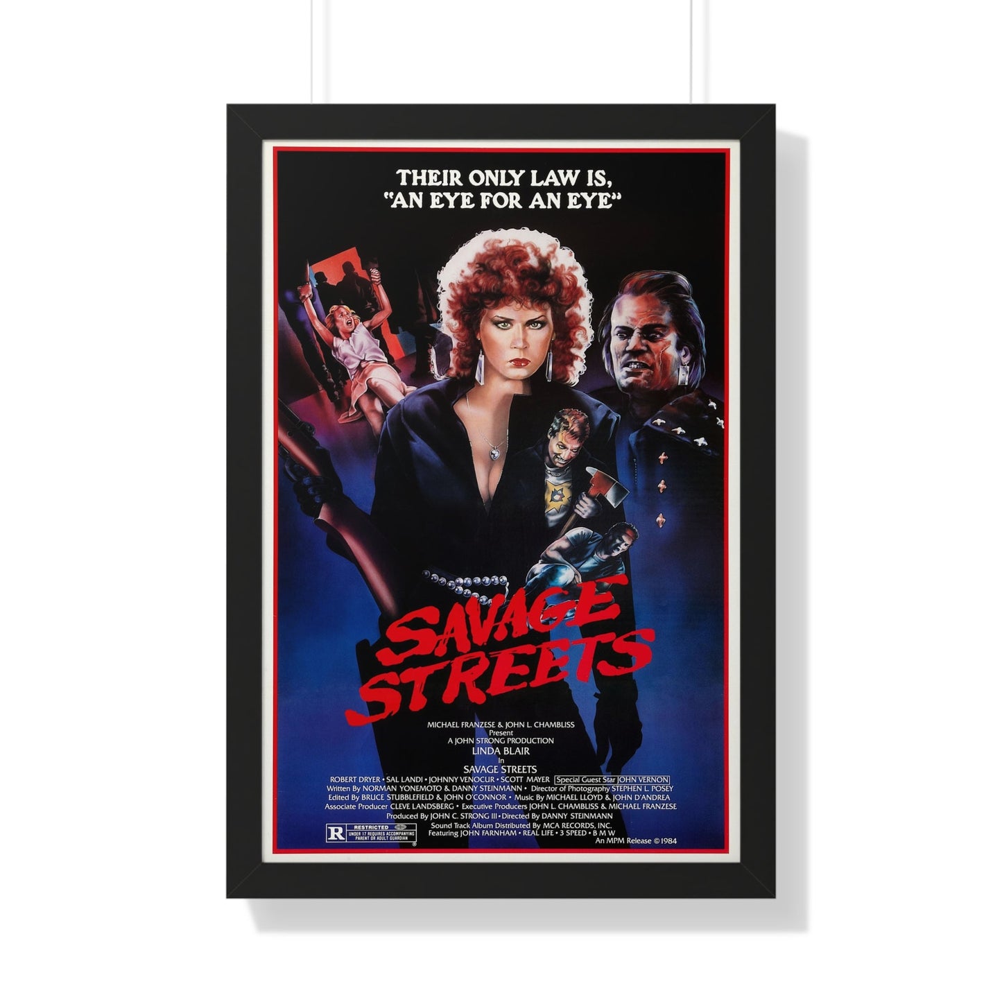 SAVAGE STREETS (3) 1984 - Framed Movie Poster-20" x 30"-The Sticker Space