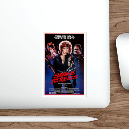 SAVAGE STREETS (3) 1984 Movie Poster STICKER Vinyl Die-Cut Decal-The Sticker Space