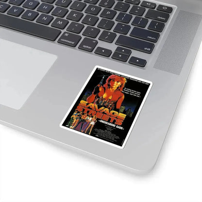 SAVAGE STREETS (DANISH) 1984 Movie Poster - STICKER Vinyl Kiss-Cut Decal - The Sticker Space
