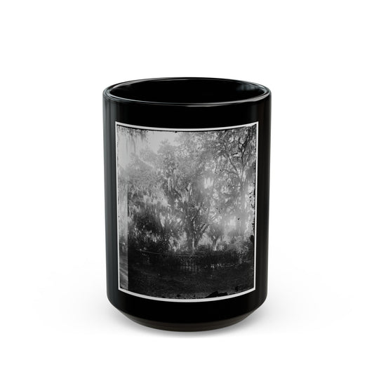 Savannah, Georgia. View Of Cemetery (U.S. Civil War) Black Coffee Mug-15oz-The Sticker Space