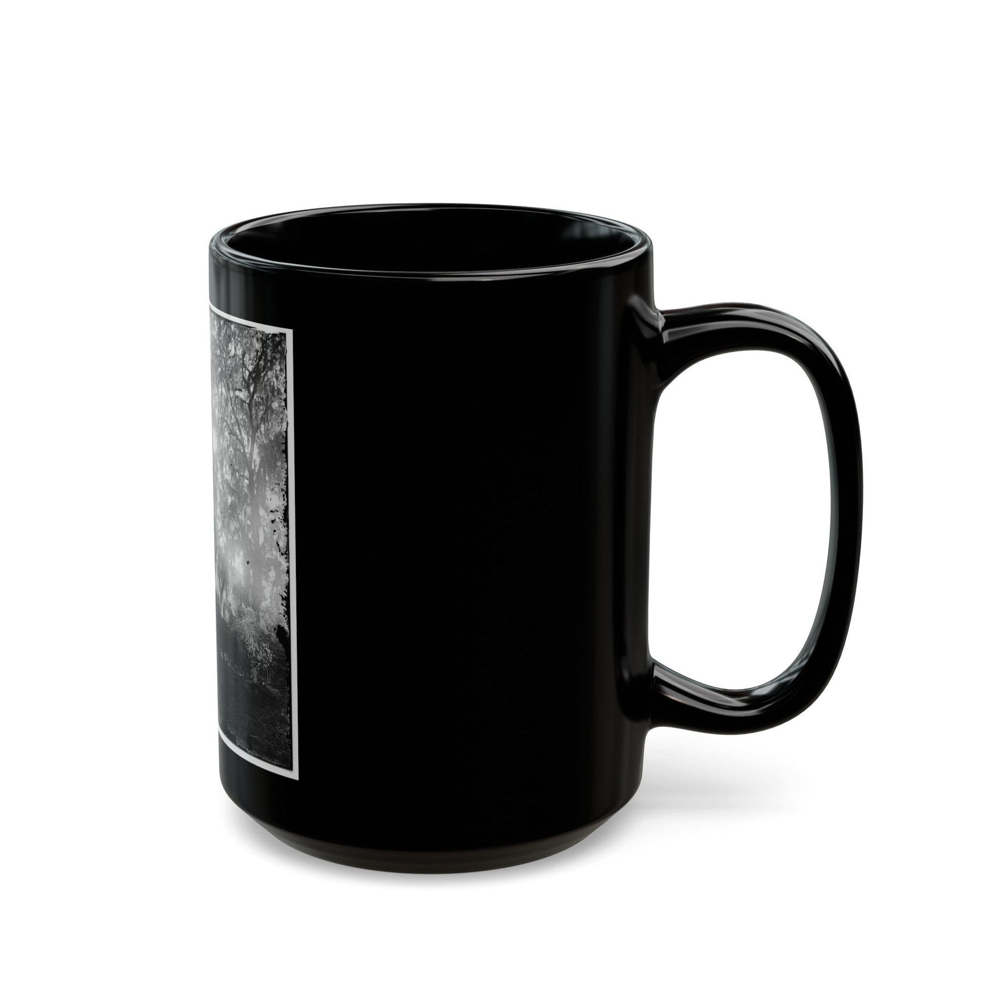 Savannah, Georgia. View Of Cemetery (U.S. Civil War) Black Coffee Mug-The Sticker Space