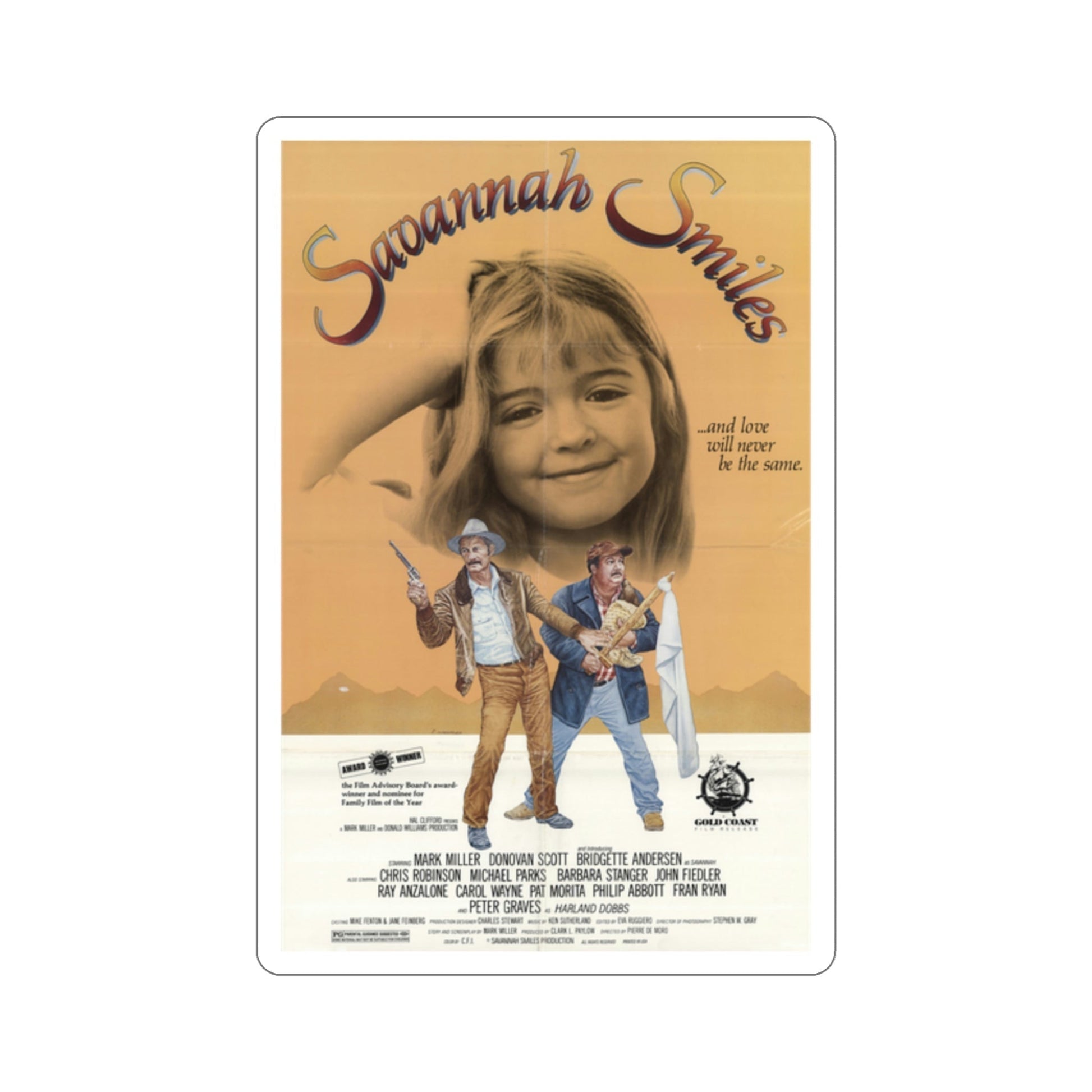 Savannah Smiles 1982 Movie Poster STICKER Vinyl Die-Cut Decal-2 Inch-The Sticker Space