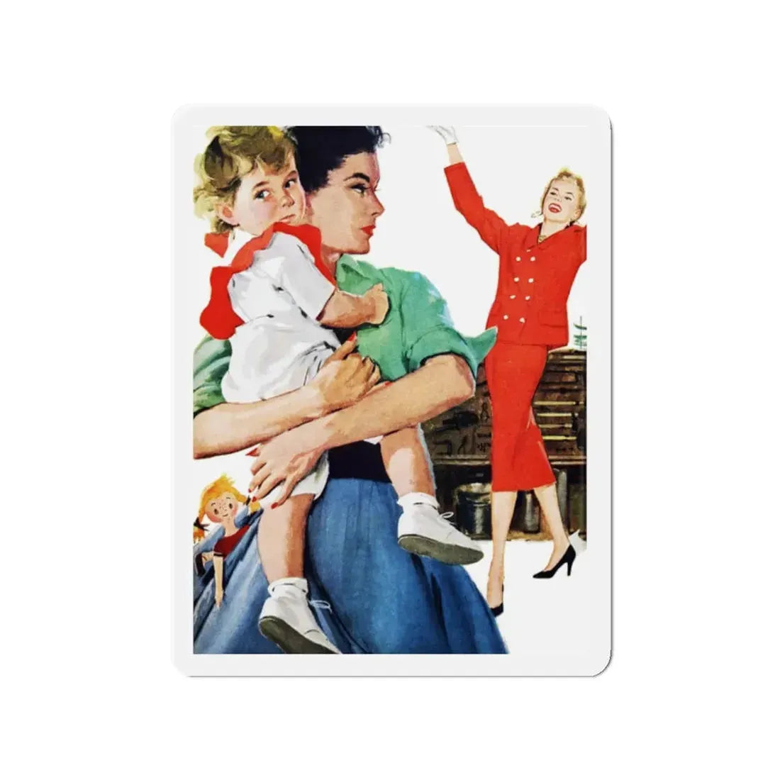 Save the Frosting, Redbook, May 1955 (Magazine Illustration) Refrigerator Magnet - The Sticker Space