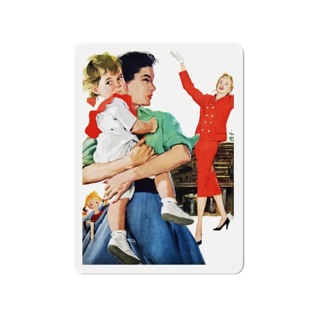 Save the Frosting, Redbook, May 1955 (Magazine Illustration) Refrigerator Magnet - The Sticker Space