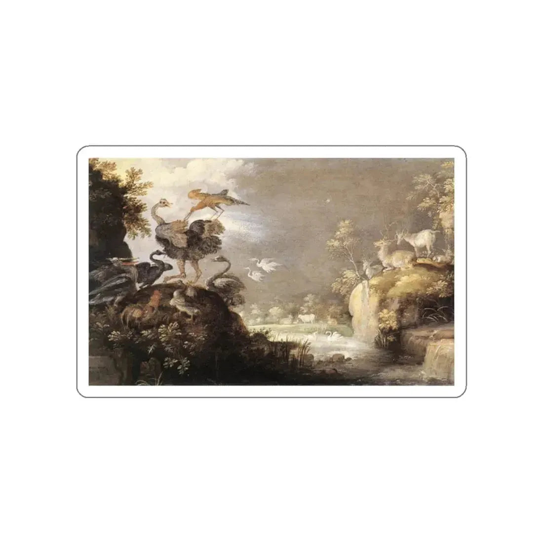SAVERY, Roelandt - Landscape with Animals (Artwork) STICKER Vinyl Die-Cut Decal - The Sticker Space