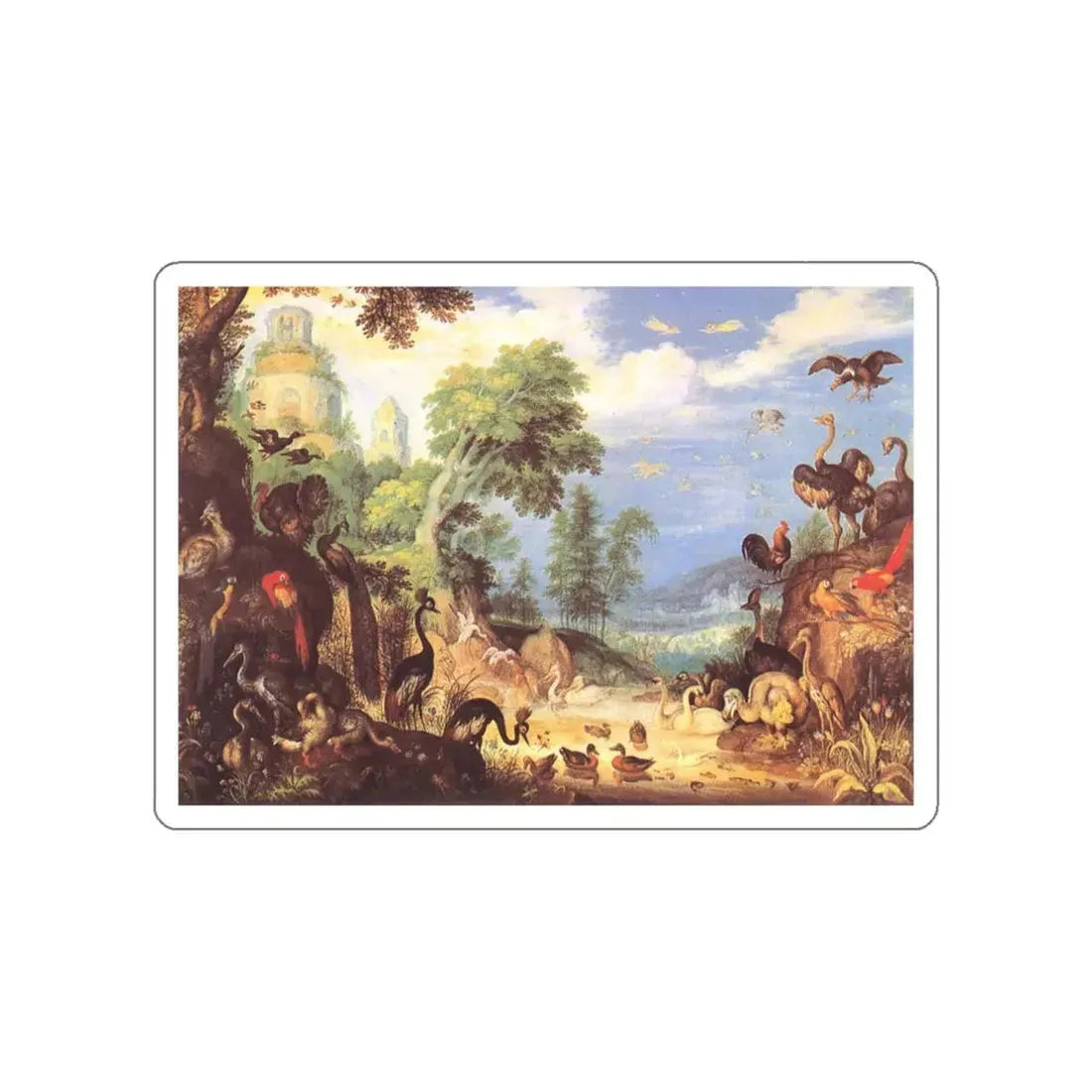 SAVERY, Roelandt - Landscape with Birds (Artwork) STICKER Vinyl Die-Cut Decal - The Sticker Space