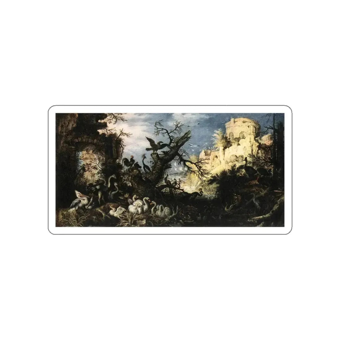 SAVERY, Roelandt - Landscape with Birds2 (Artwork) STICKER Vinyl Die-Cut Decal - The Sticker Space