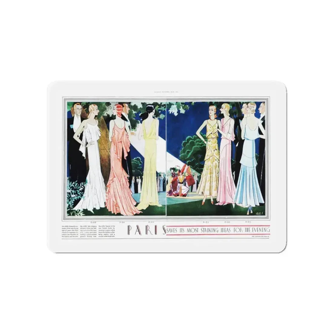 Saves Its Most Striking Ideas For The Evening, McCall's, July 1930 (Magazine Illustration) Refrigerator Magnet 4 Inch Die-Cut - The Sticker Space