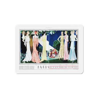 Saves Its Most Striking Ideas For The Evening, McCall's, July 1930 (Magazine Illustration) Refrigerator Magnet 6 Inch Die-Cut - The Sticker Space