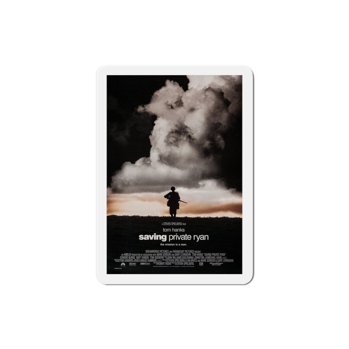 Saving Private Ryan 1998 Movie Poster Die-Cut Magnet-3" x 3"-The Sticker Space