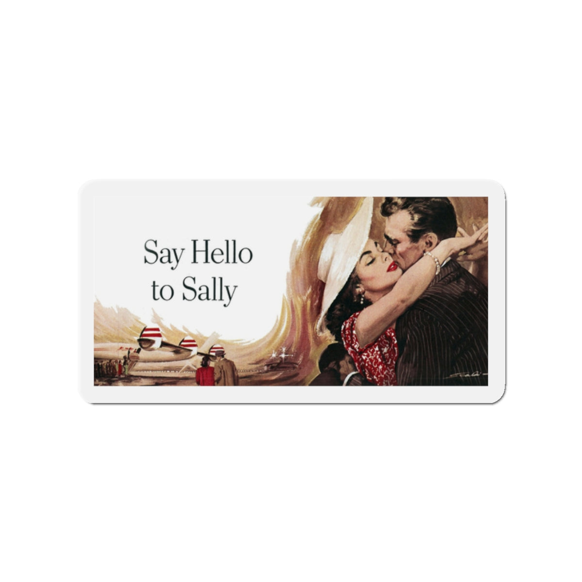 Say Hello to Sally, Collier's magazine illustration (Magazine Illustration) Refrigerator Magnet-2" x 2"-The Sticker Space