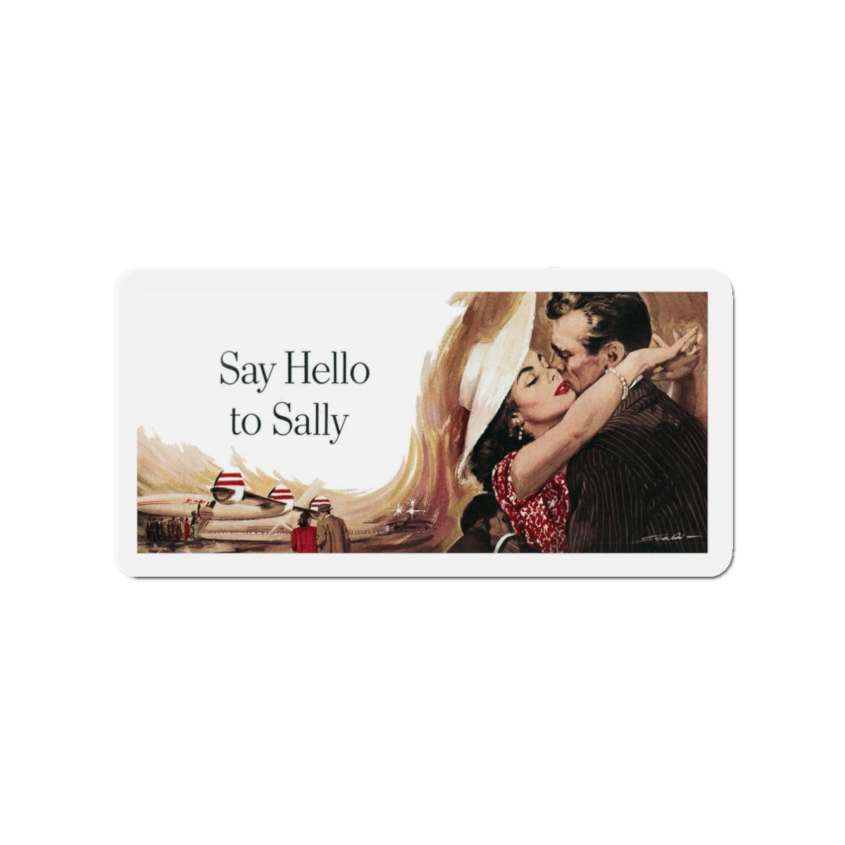 Say Hello to Sally, Collier's magazine illustration (Magazine Illustration) Refrigerator Magnet-3 Inch-The Sticker Space