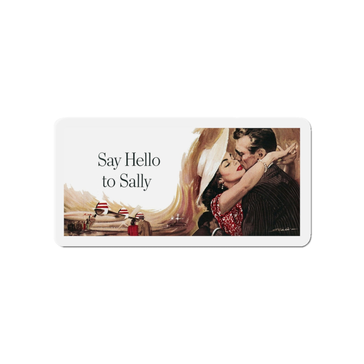 Say Hello to Sally, Collier's magazine illustration (Magazine Illustration) Refrigerator Magnet-5 Inch-The Sticker Space