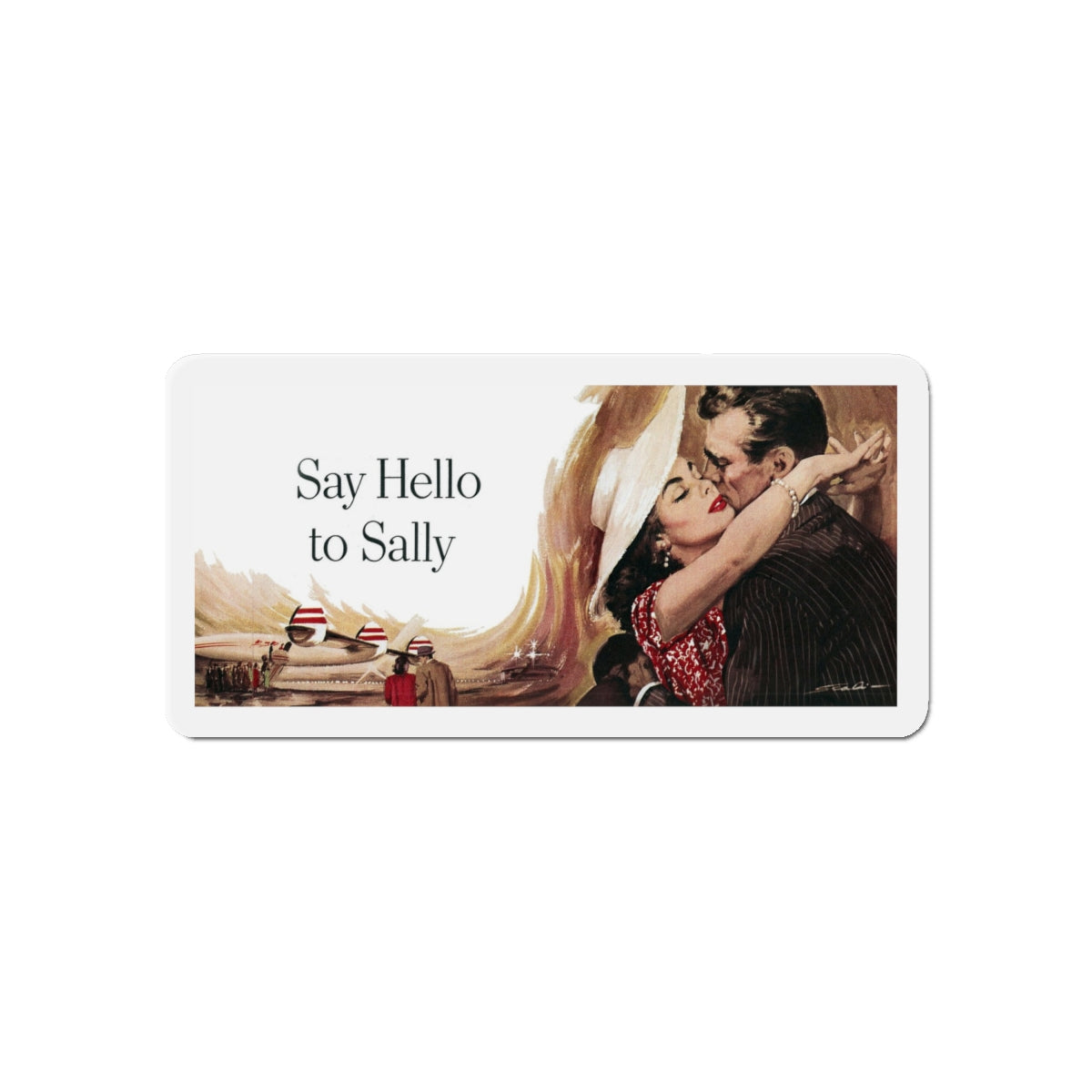 Say Hello to Sally, Collier's magazine illustration (Magazine Illustration) Refrigerator Magnet-6 × 6"-The Sticker Space