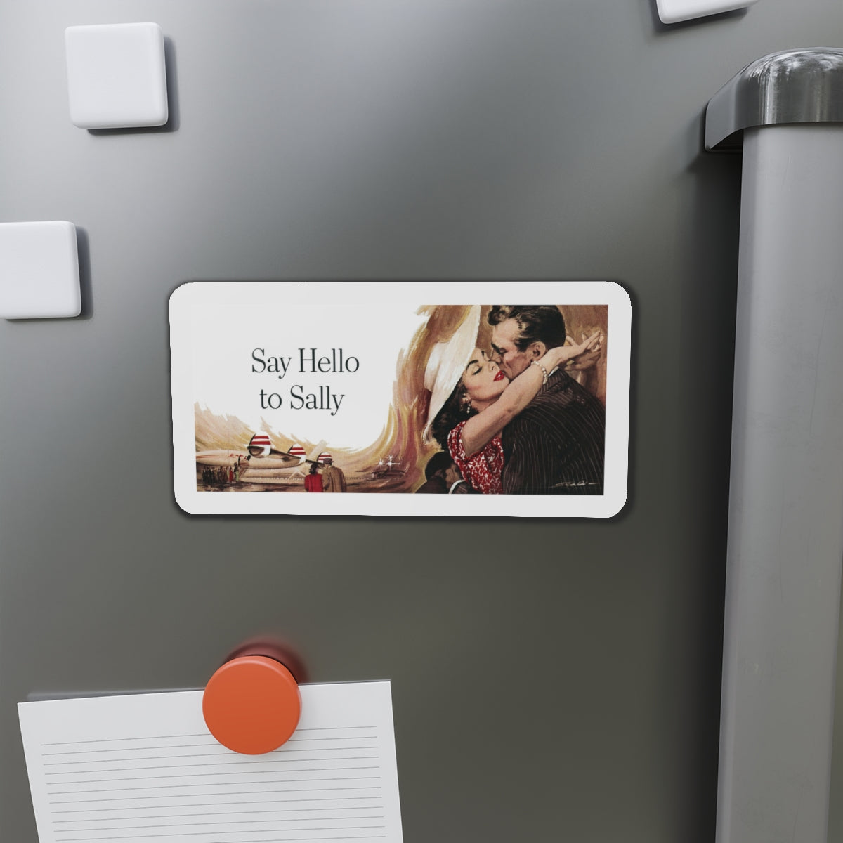 Say Hello to Sally, Collier's magazine illustration (Magazine Illustration) Refrigerator Magnet-The Sticker Space