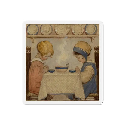 Saying Grace, Good Housekeeping cover, November 1920 (Magazine Illustration) Refrigerator Magnet 6 Inch Die-Cut - The Sticker Space