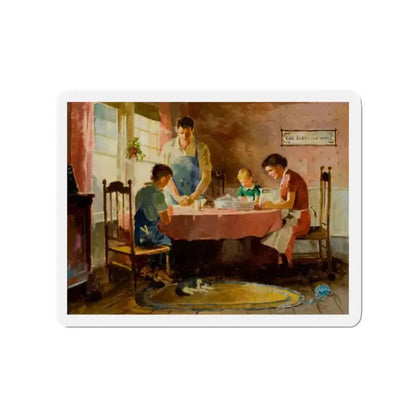 Saying Grace (Magazine Illustration) Refrigerator Magnet 2 Inch Die-Cut - The Sticker Space