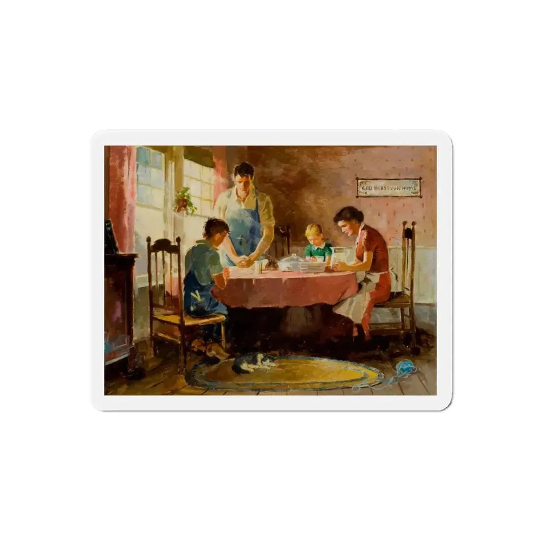 Saying Grace (Magazine Illustration) Refrigerator Magnet - The Sticker Space