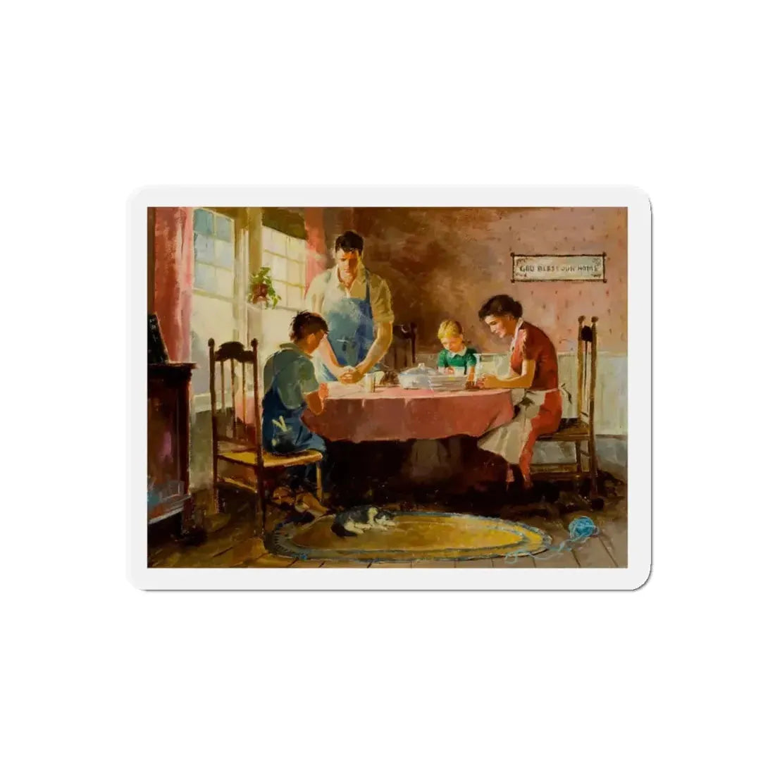 Saying Grace (Magazine Illustration) Refrigerator Magnet - The Sticker Space