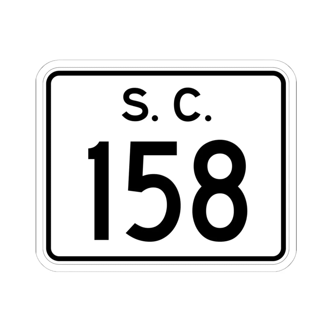 SC-158 (South Carolina) (Road Sign) STICKER Vinyl Kiss-Cut Decal 6 Inch White - The Sticker Space
