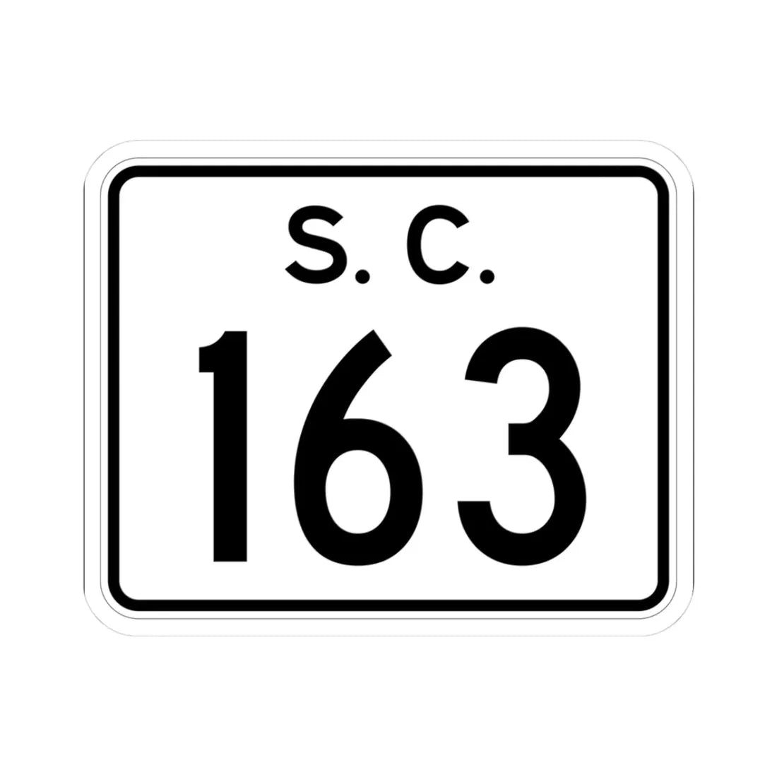 SC-163 (South Carolina) (Road Sign) STICKER Vinyl Kiss-Cut Decal 3 Inch White - The Sticker Space