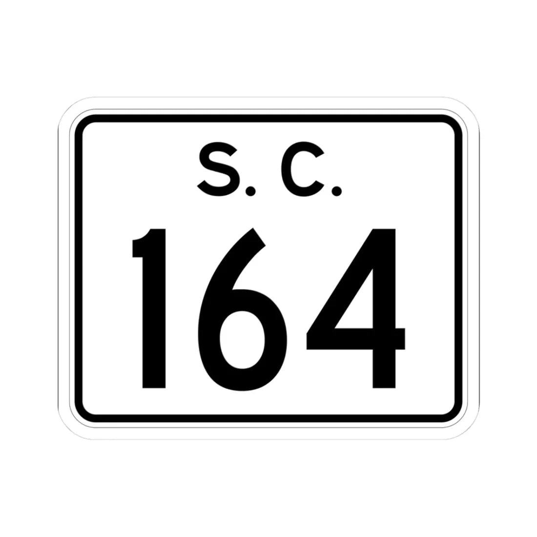 SC-164 (South Carolina) (Road Sign) STICKER Vinyl Kiss-Cut Decal 3 Inch White - The Sticker Space
