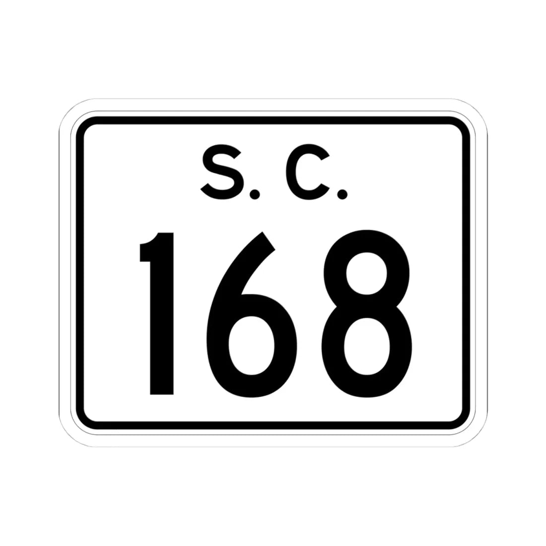 SC-168 (South Carolina) (Road Sign) STICKER Vinyl Kiss-Cut Decal 4 Inch White - The Sticker Space
