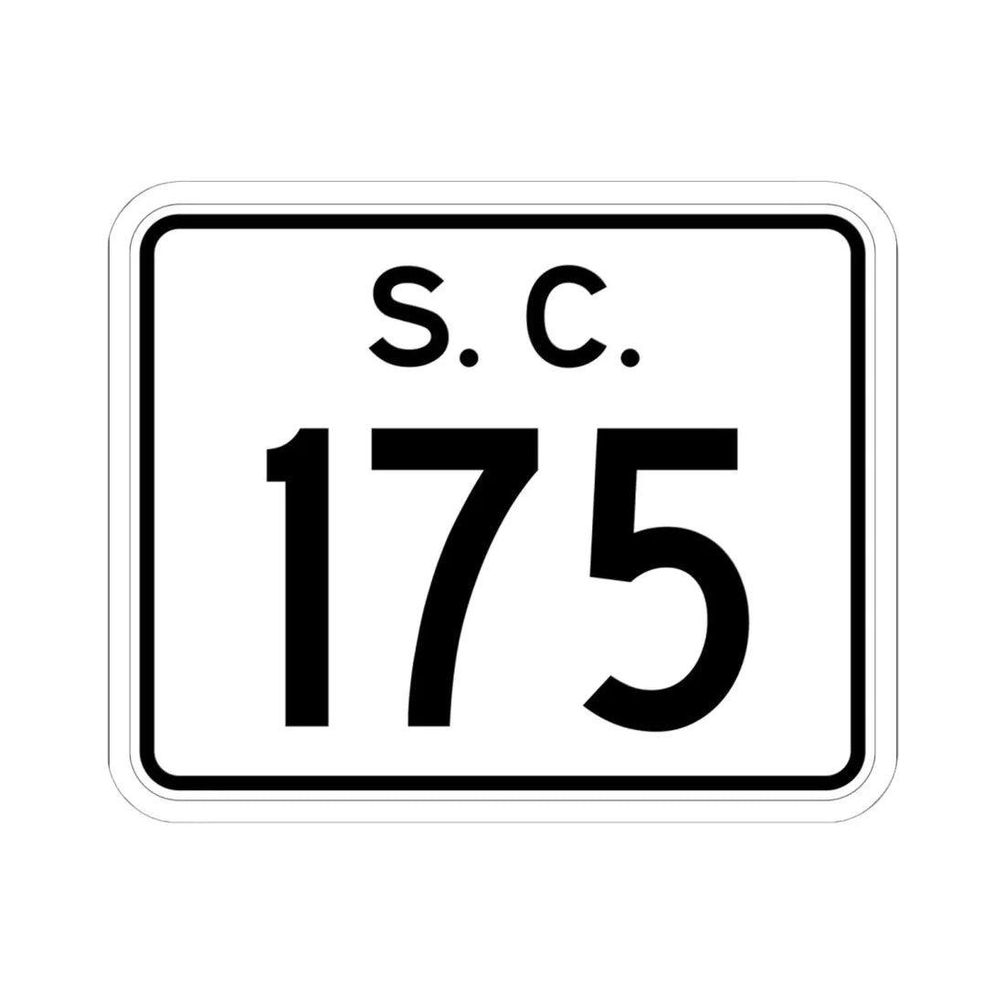 SC-175 (South Carolina) (Road Sign) STICKER Vinyl Kiss-Cut Decal 6 Inch White - The Sticker Space
