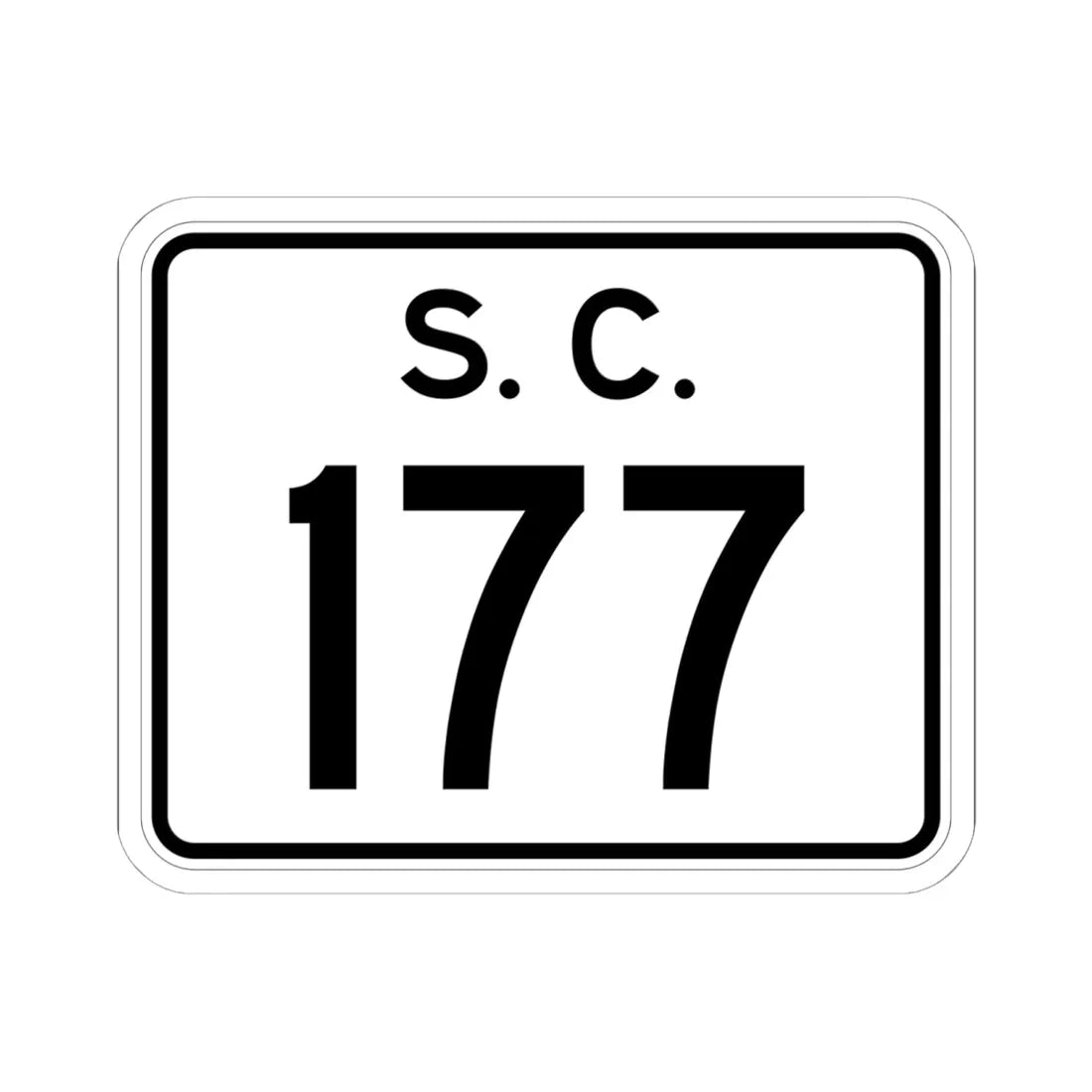 SC-177 (South Carolina) (Road Sign) STICKER Vinyl Kiss-Cut Decal 6 Inch White - The Sticker Space