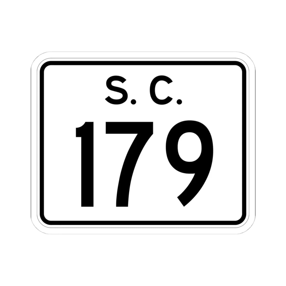 SC-179 (South Carolina) (Road Sign) STICKER Vinyl Kiss-Cut Decal 4 Inch White - The Sticker Space