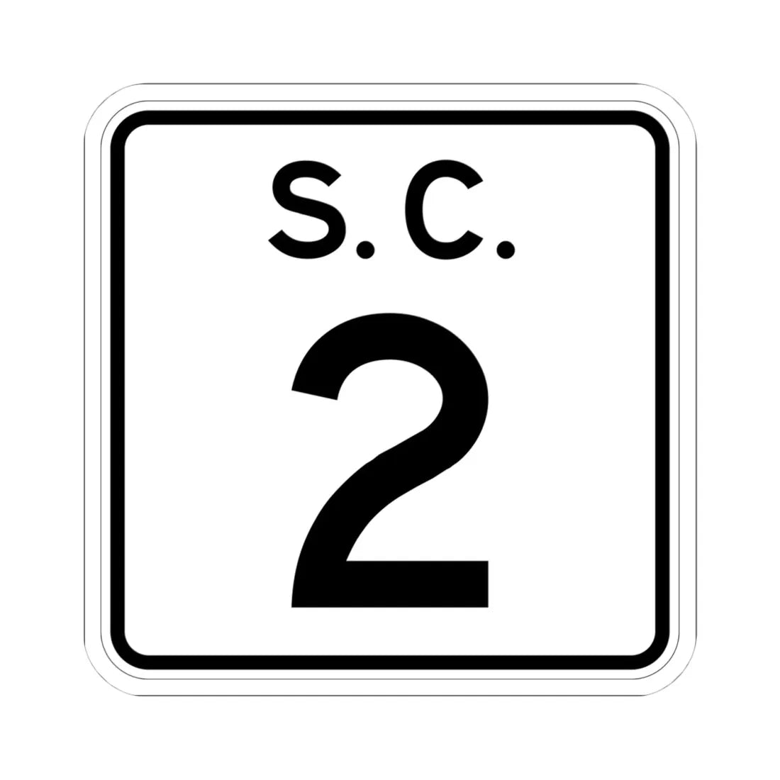 SC-2 (South Carolina) (Road Sign) STICKER Vinyl Kiss-Cut Decal 4 Inch White - The Sticker Space
