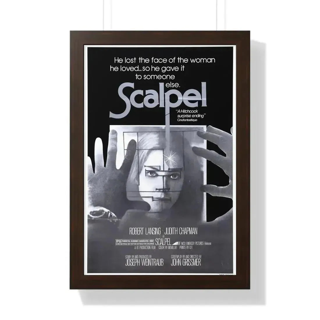 SCALPEL 1977 - Framed Movie Poster 16″ x 24″ Walnut - The Sticker Space