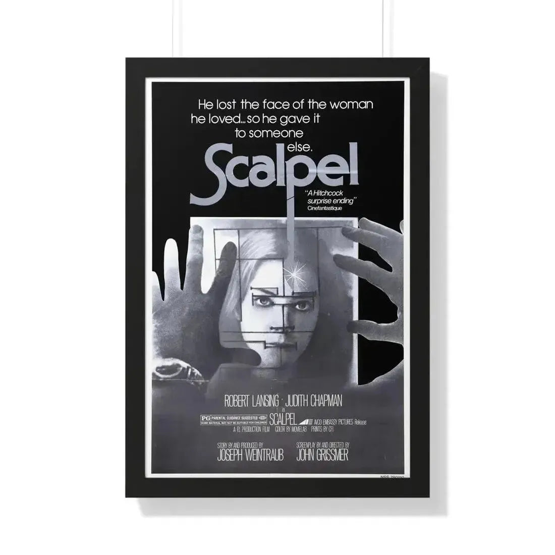 SCALPEL 1977 - Framed Movie Poster 20" x 30" Black - The Sticker Space