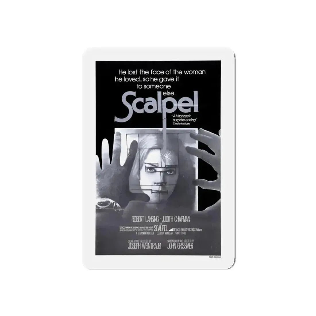 SCALPEL 1977 Movie Poster - Refrigerator Magnet 3 Inch Die-Cut - The Sticker Space