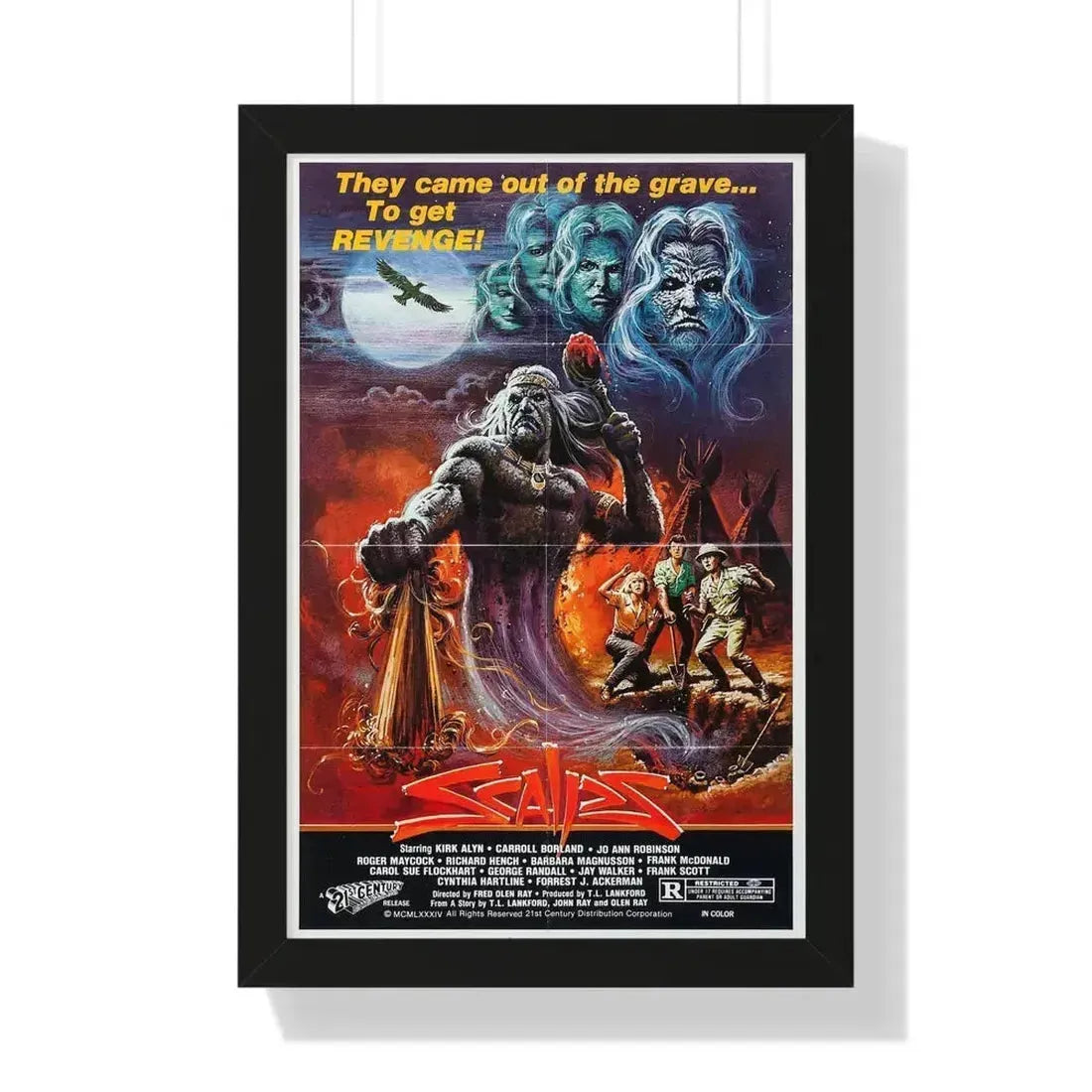 SCALPS 1983 - Framed Movie Poster 16″ x 24″ Black - The Sticker Space