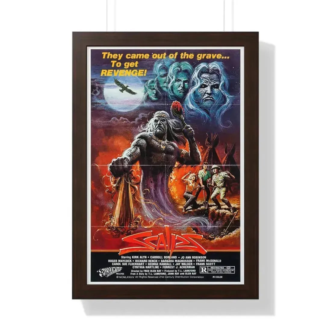 SCALPS 1983 - Framed Movie Poster 16″ x 24″ Walnut - The Sticker Space