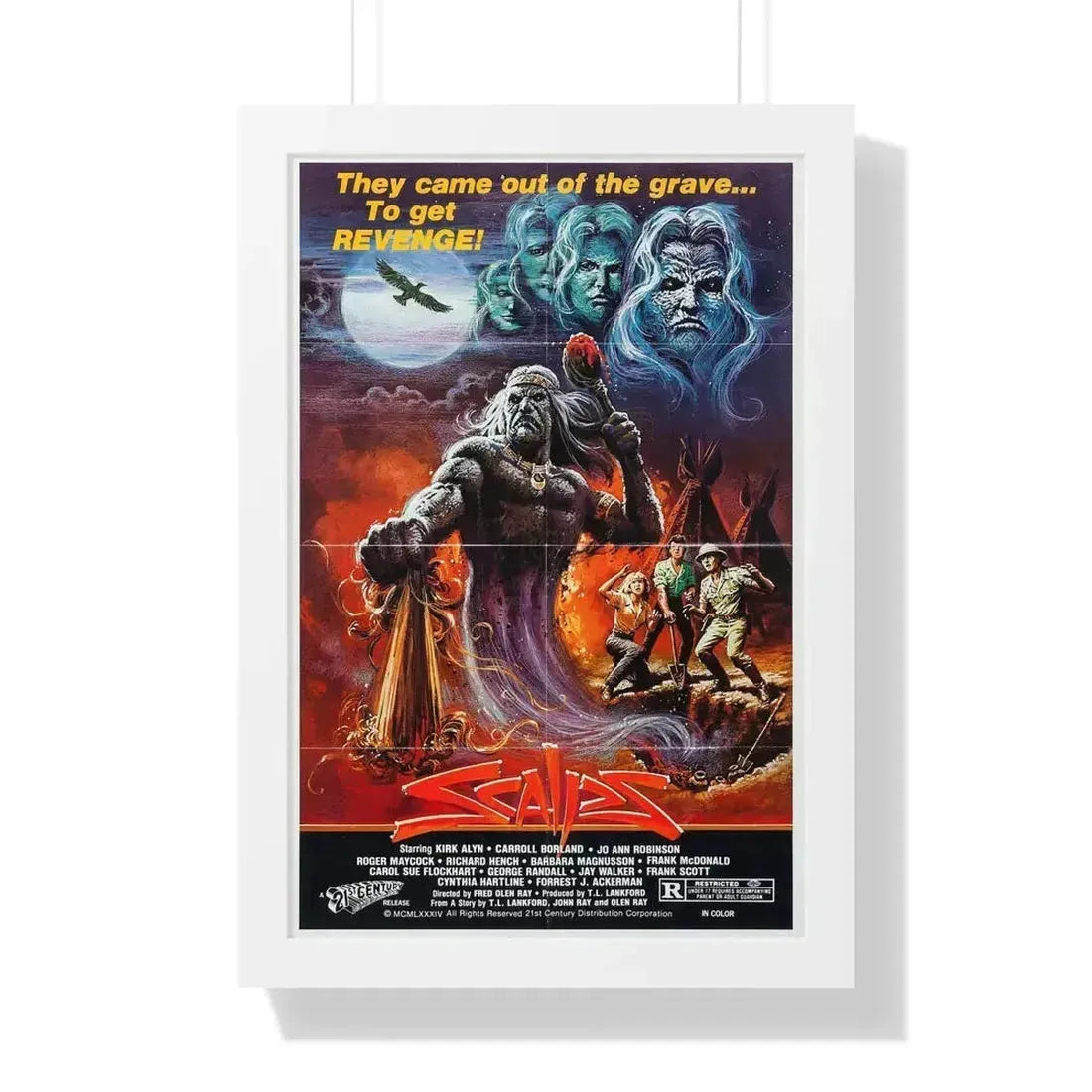 SCALPS 1983 - Framed Movie Poster 16″ x 24″ White - The Sticker Space