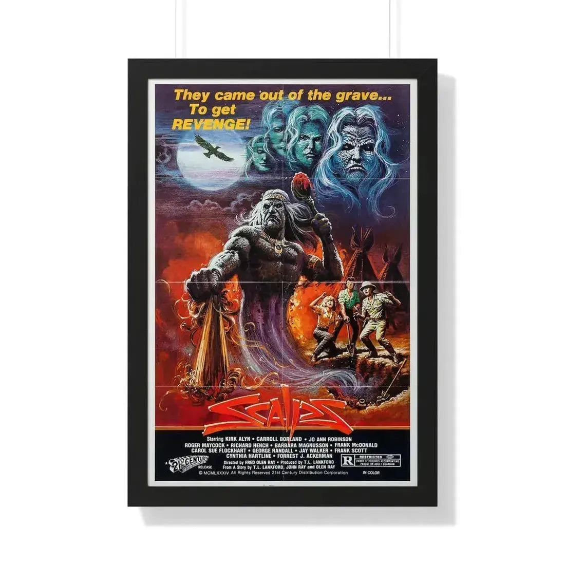 SCALPS 1983 - Framed Movie Poster 20" x 30" Black - The Sticker Space