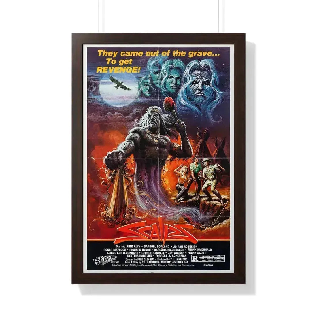 SCALPS 1983 - Framed Movie Poster 20" x 30" Walnut - The Sticker Space