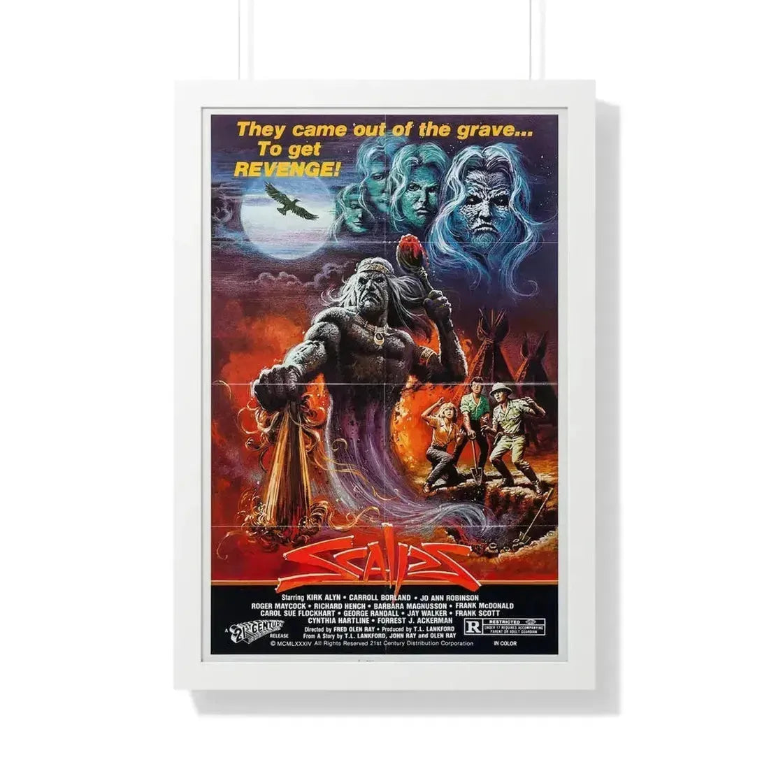 SCALPS 1983 - Framed Movie Poster 20" x 30" White - The Sticker Space