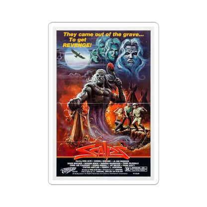SCALPS 1983 Movie Poster - STICKER Vinyl Kiss-Cut Decal 4 Inch White - The Sticker Space