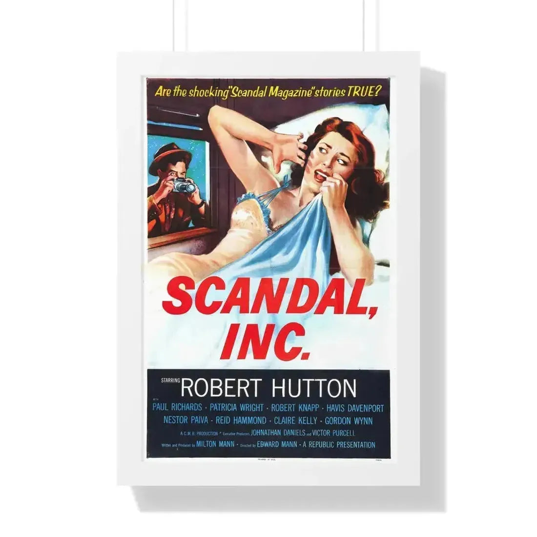SCANDAL INC 1956 - Framed Movie Poster 16″ x 24″ White - The Sticker Space