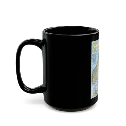 Scandinavia (1963) (Map) Black Coffee Mug-The Sticker Space