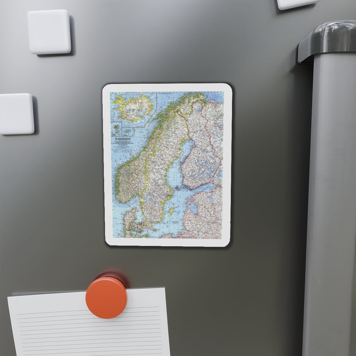 Scandinavia (1963) (Map) Refrigerator Magnet-The Sticker Space